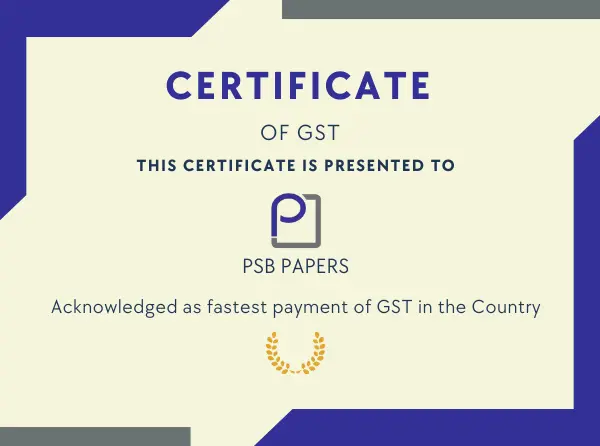 Certificate of GST
